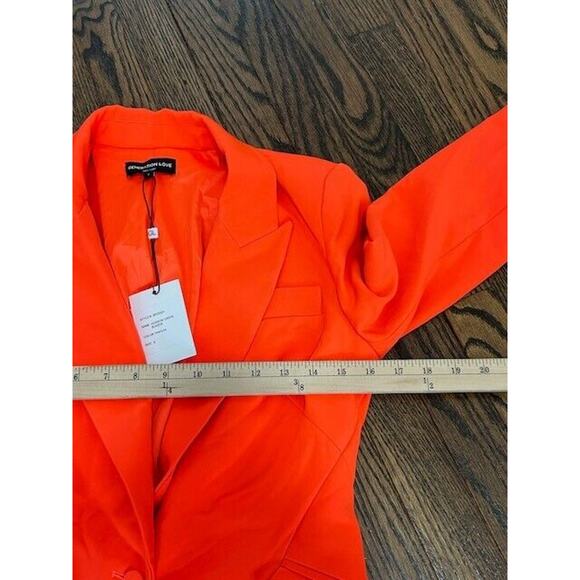 Generation Love Hudson Crepe Blazer Jacket Padded Shoulder Pockets Papaya S NEW - Picture 5 of 10